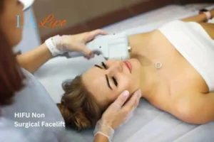 Woman having Hi-Fu to reduce wrinkles Christchurch.